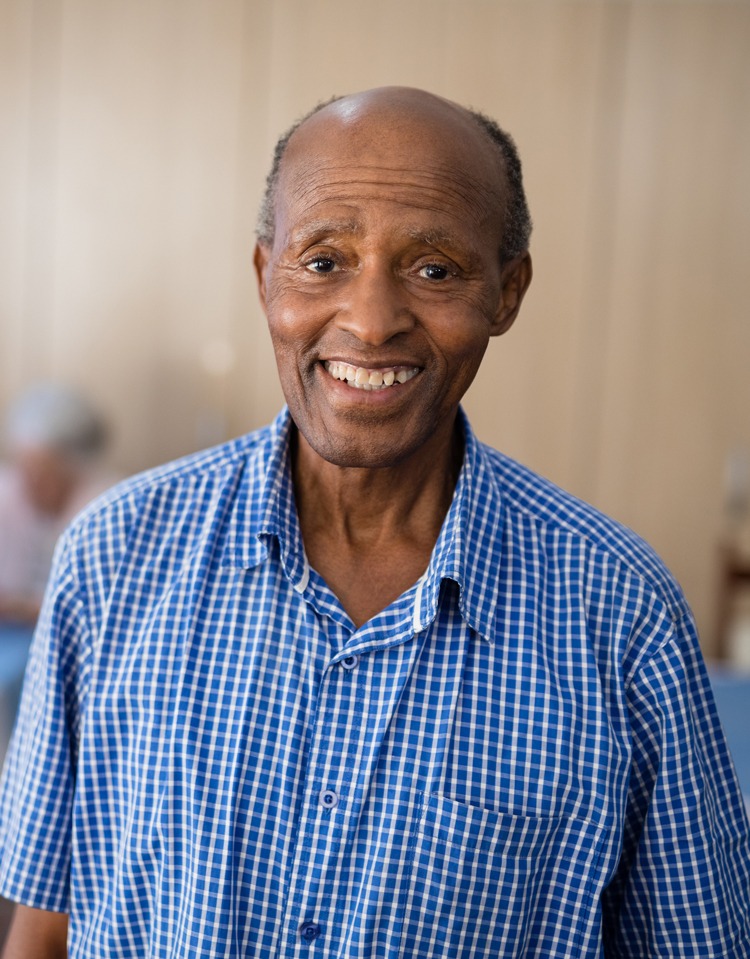 Black man smiling