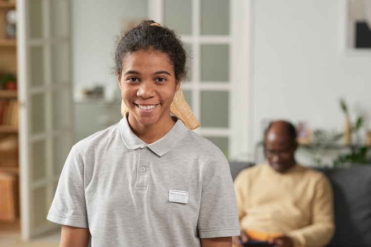 Young women working in assisted living